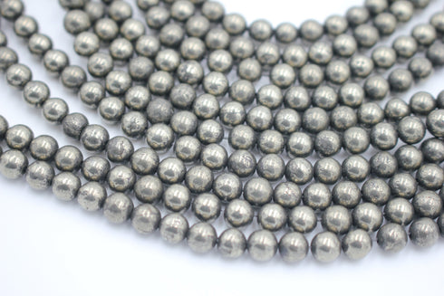 Pyrite Gemstone Beads, 6mm, Round,